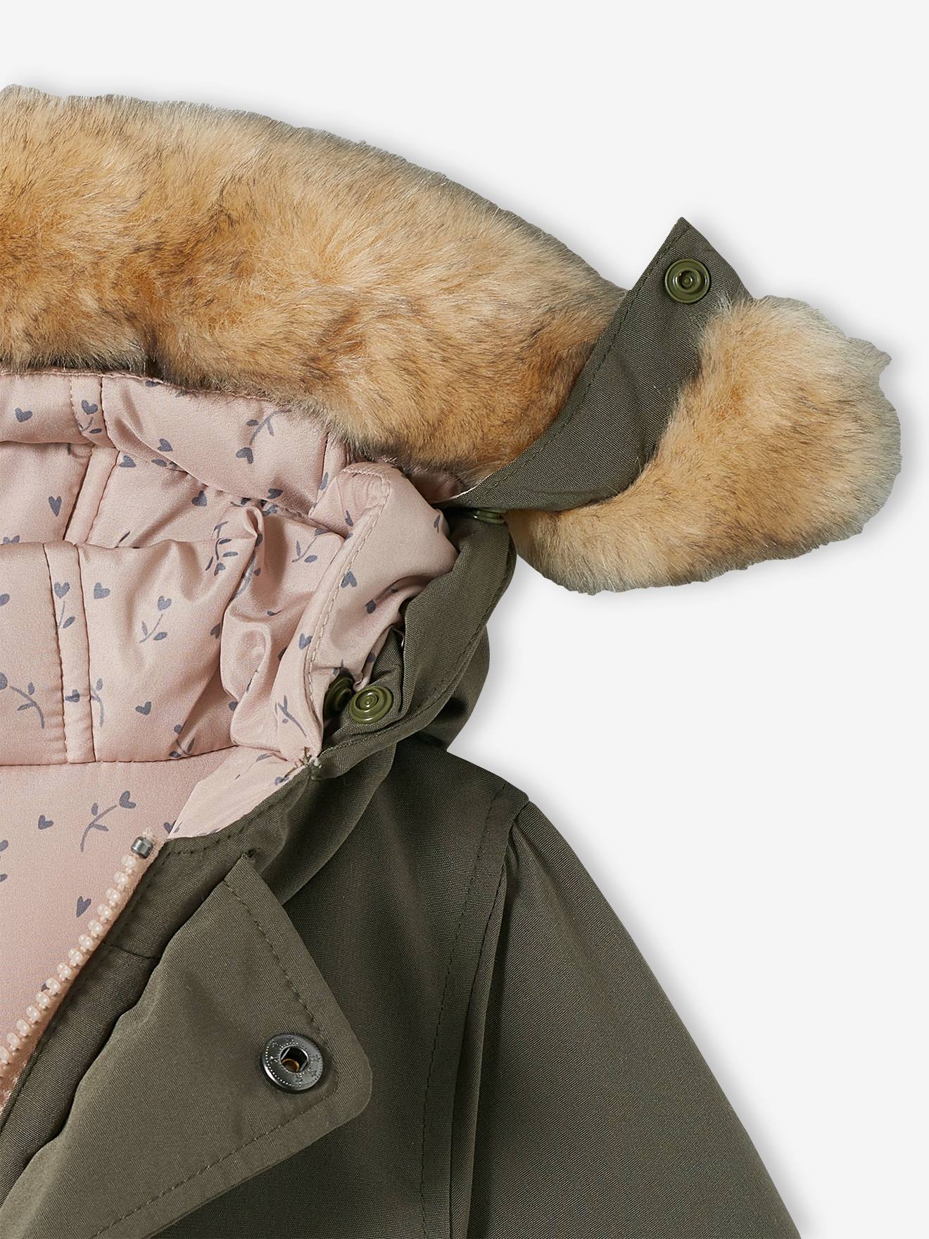 Parka réversible bébé kaki
