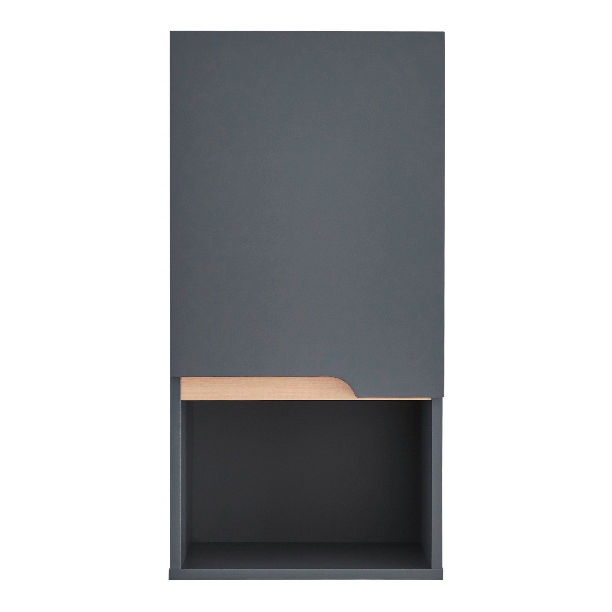 en.casa Hängeschrank Bergkamen 60 x 30 x 30 cm Grau / Holzfarben