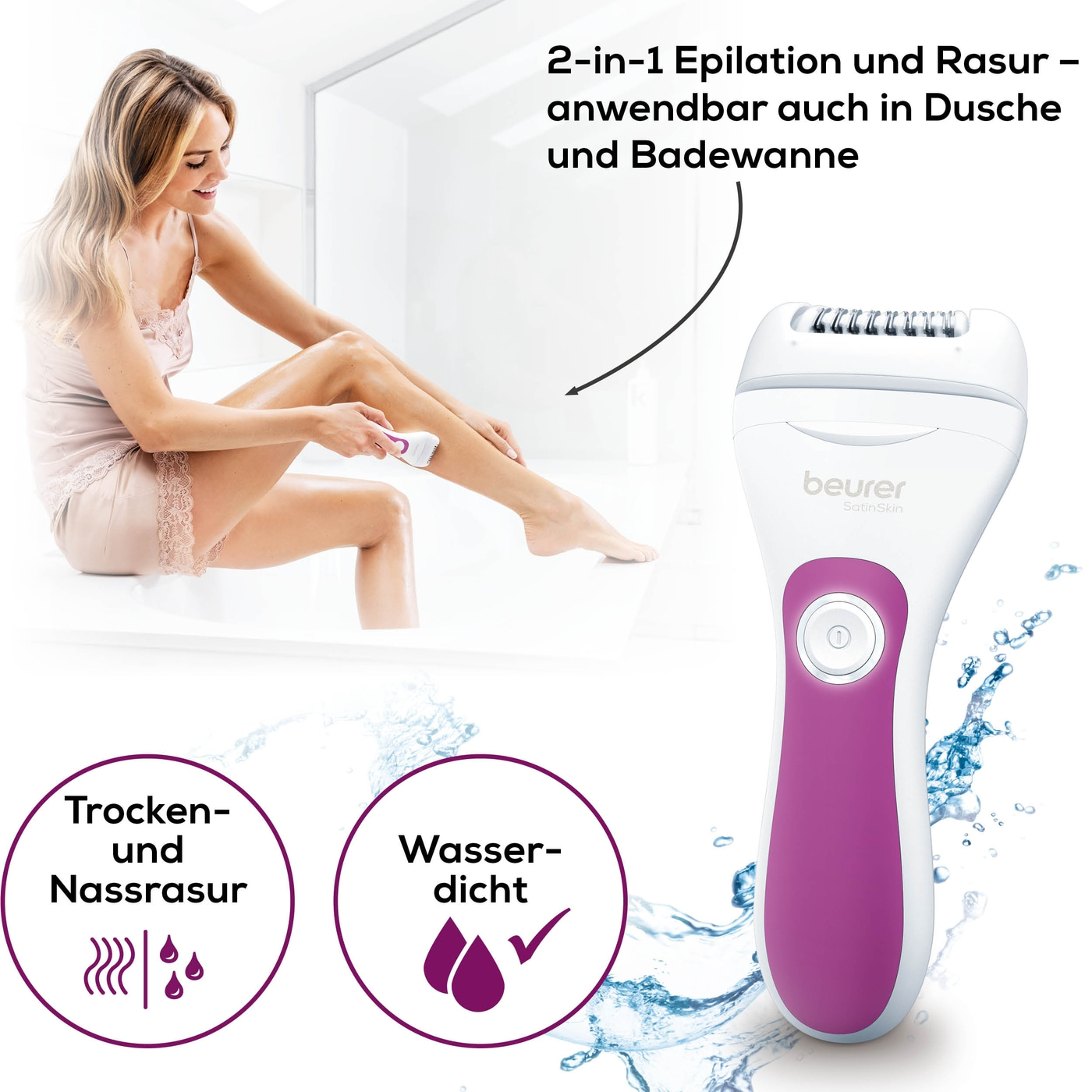 Beurer Epilierer HL 76-2-in-1 Gerät: Epilieren und Rasieren für seidenglatte Haut