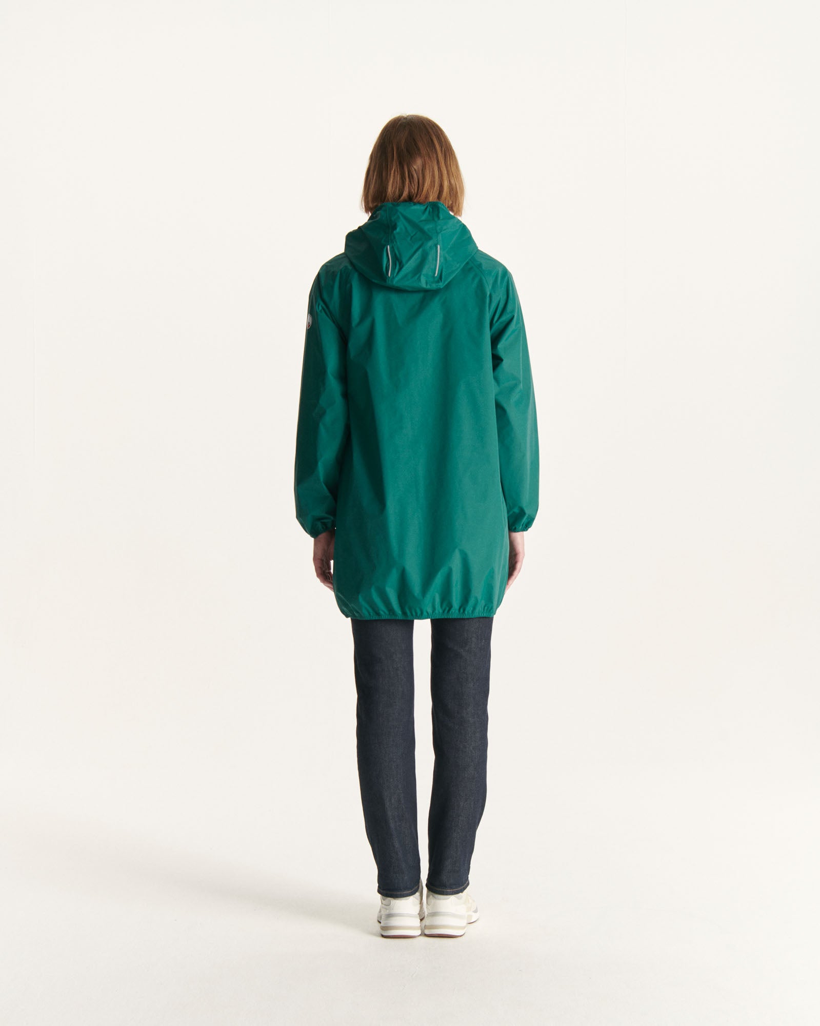 Imperméable long à capuche paquetable Vert foncé Copenhagen