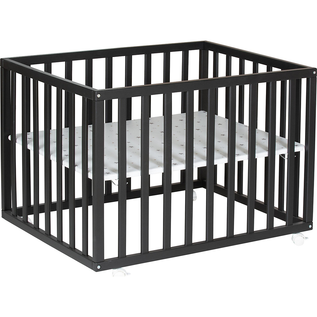 Laufgitter Scandic, schwarz lackiert, B75 x L97 x H70 cm