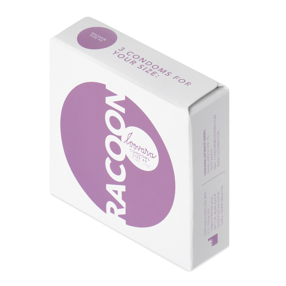 loovara Preservatif - Taille Racoon : Diamètre - 49mm / 3 pcs. Préservatif