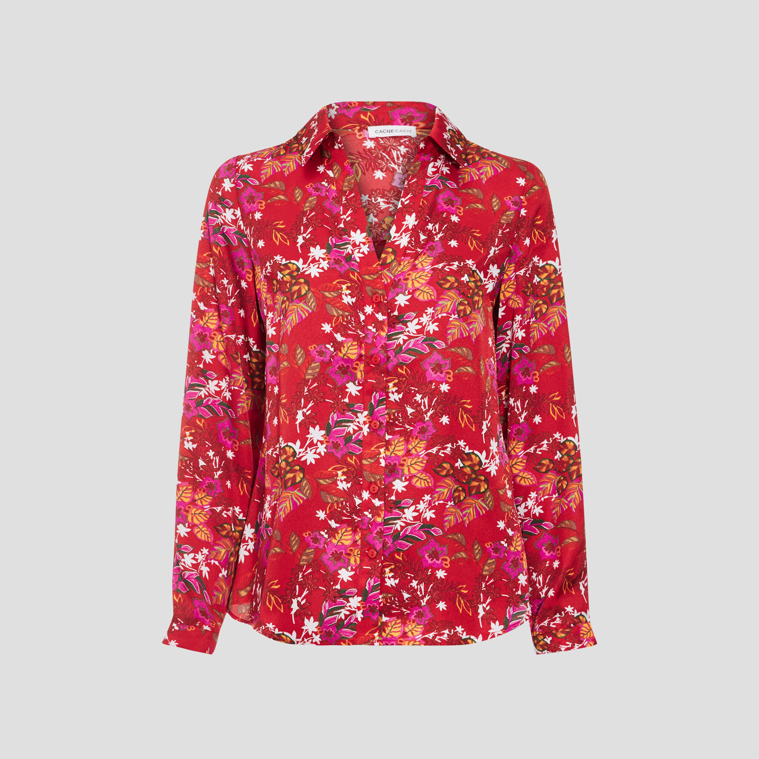 Chemise manches longues rouge femme | Cache Cache