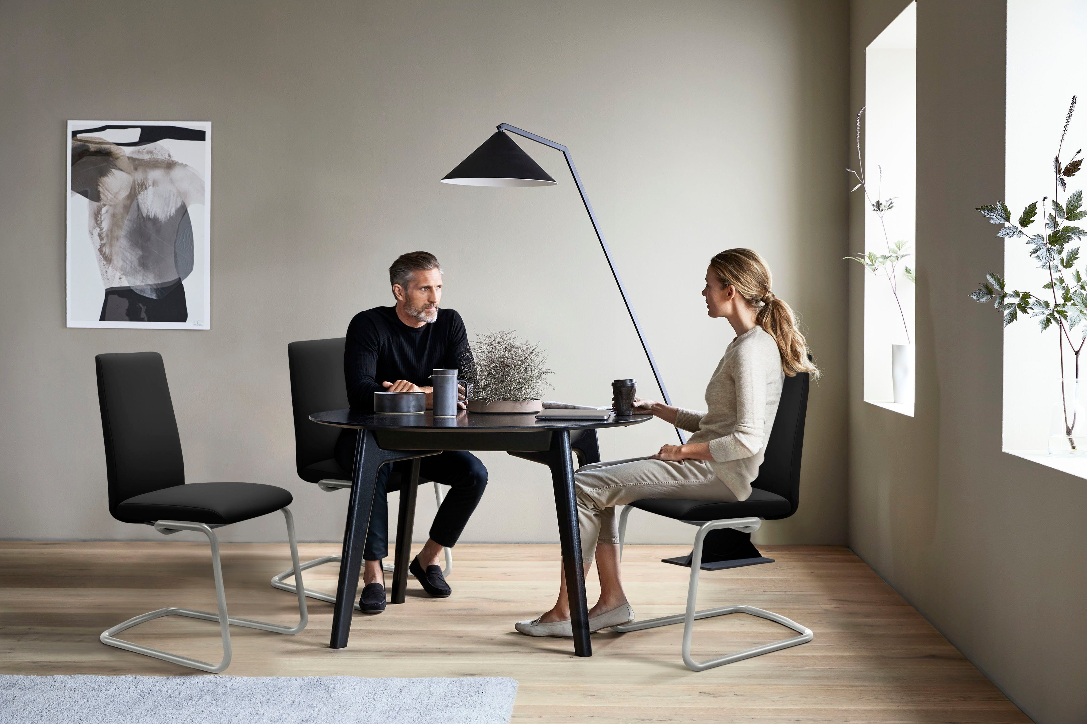 Stressless® Polsterstuhl Laurel, Low Back, Größe M, mit Beinen aus Stahl in Schwarz matt