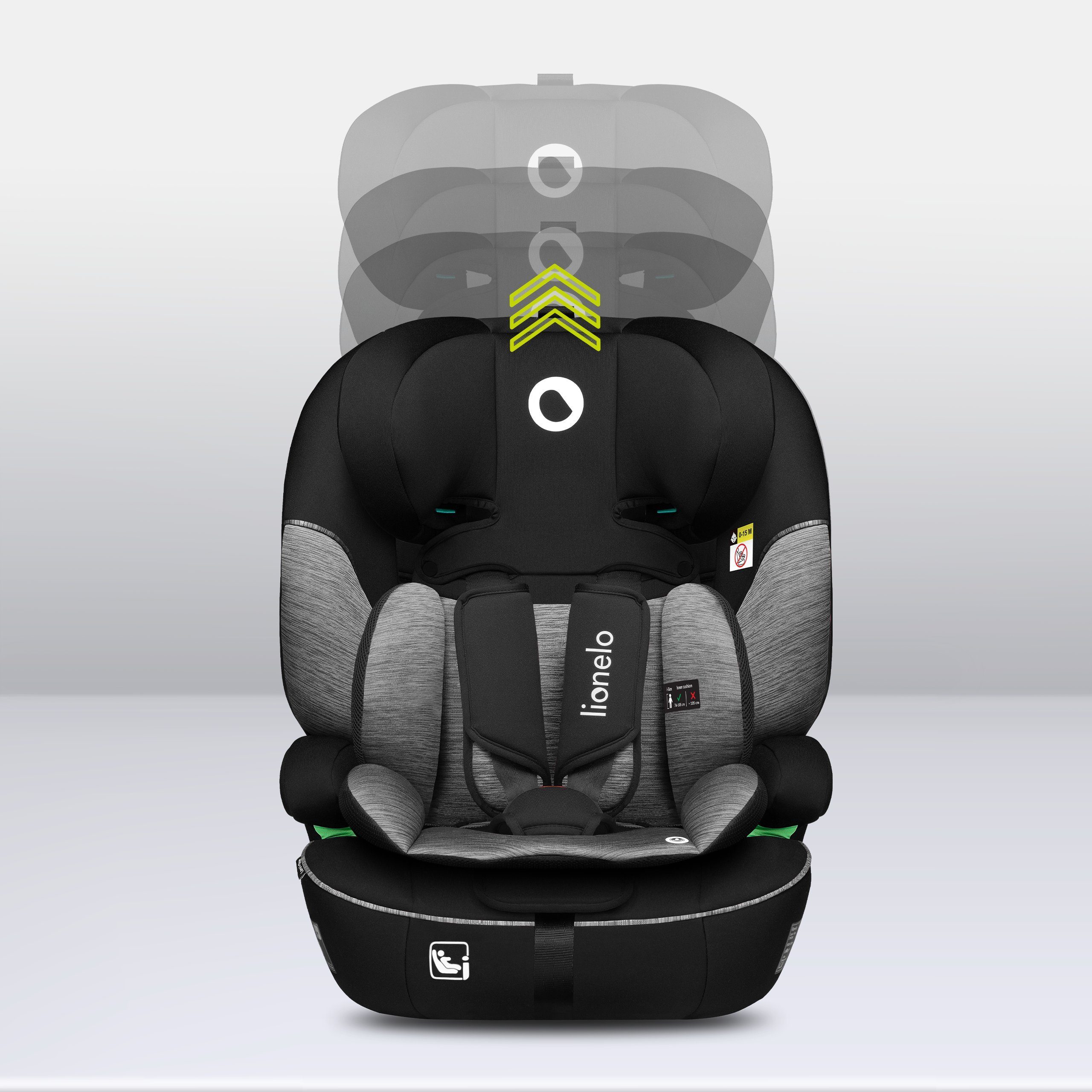 lionelo Autokindersitz LEVI I-SIZE, ab: 15 Monaten, bis: 12 Jahre, bis: 18,00 kg, (Set), i-Size / Universell passend, passt in alle Autos