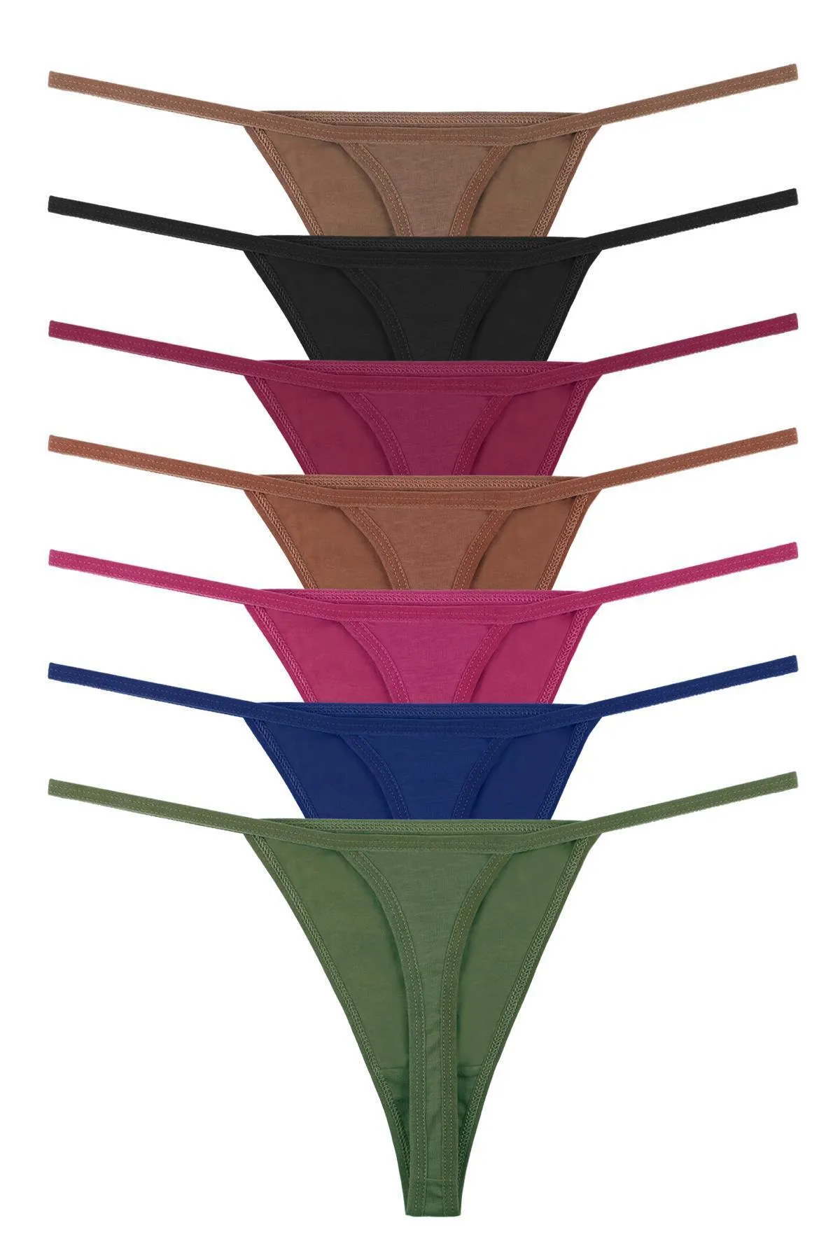 Sensu  Brasilianischer String-Tanga für Damen, 7-teiliges Höschenset, gemischte Farben, Kts3022