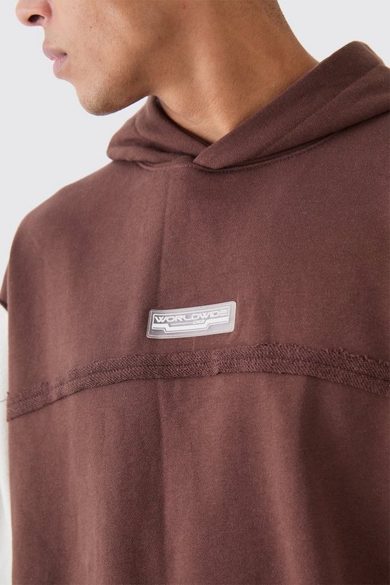 Oversize Hoodie mit rohem Saum