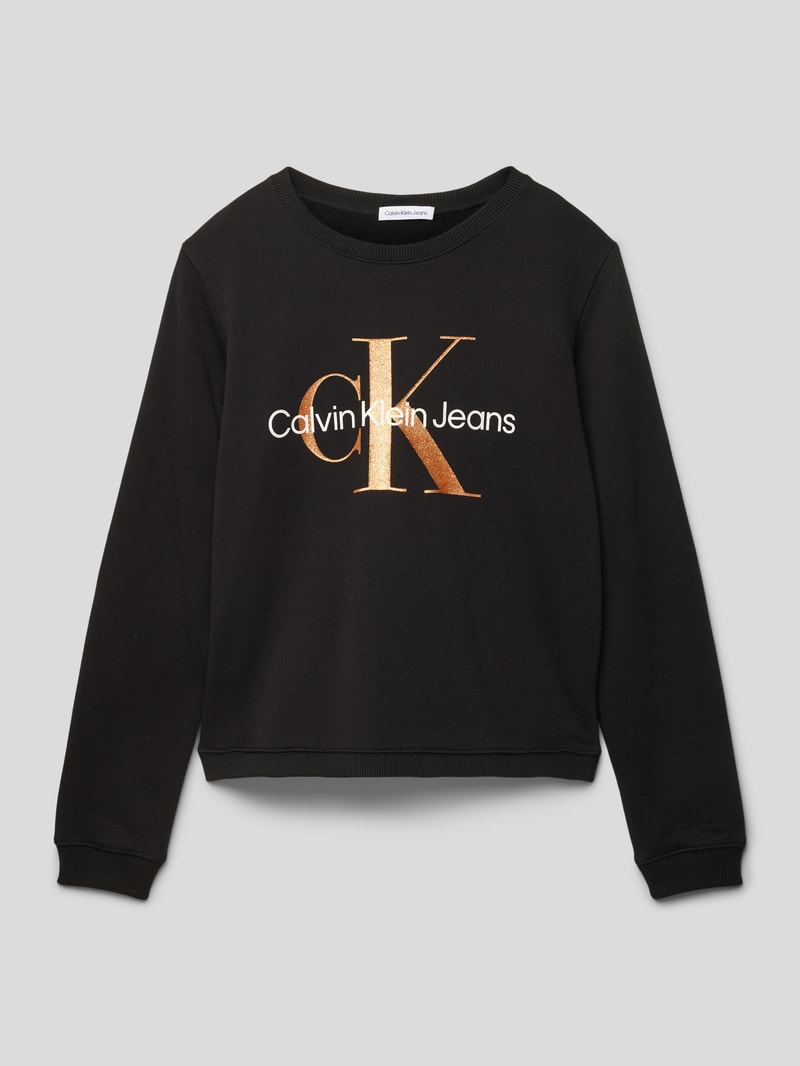 Sweatshirt mit Label- und Logo-Print in black