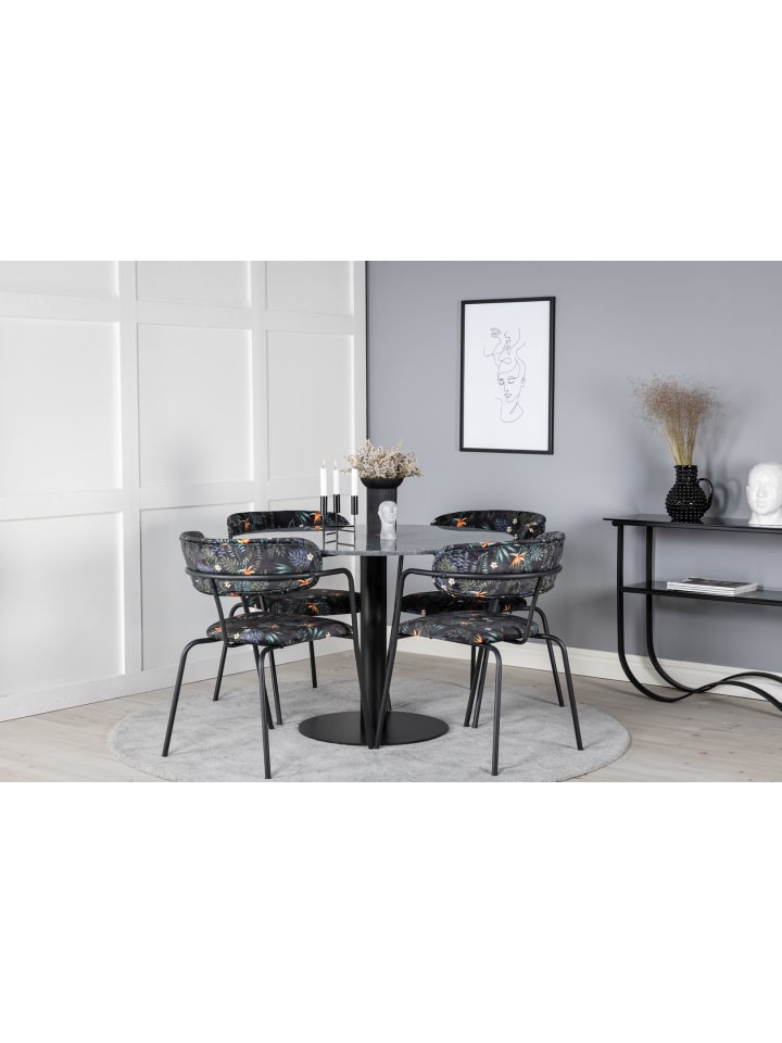 ebuy24 Essgruppe Estelle 68 (5-teilig) Schwarz 106 x 106 cm günstig kaufen onesize