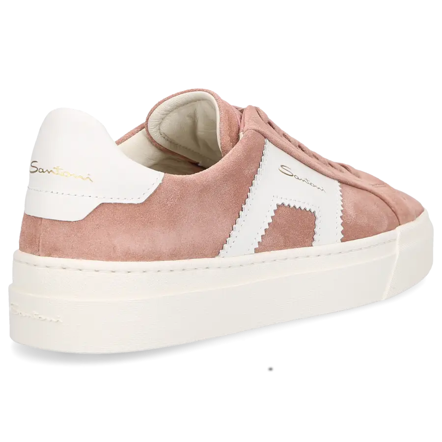Santoni - Sneaker low DOUBLE BUCKLE Veloursleder - pink
