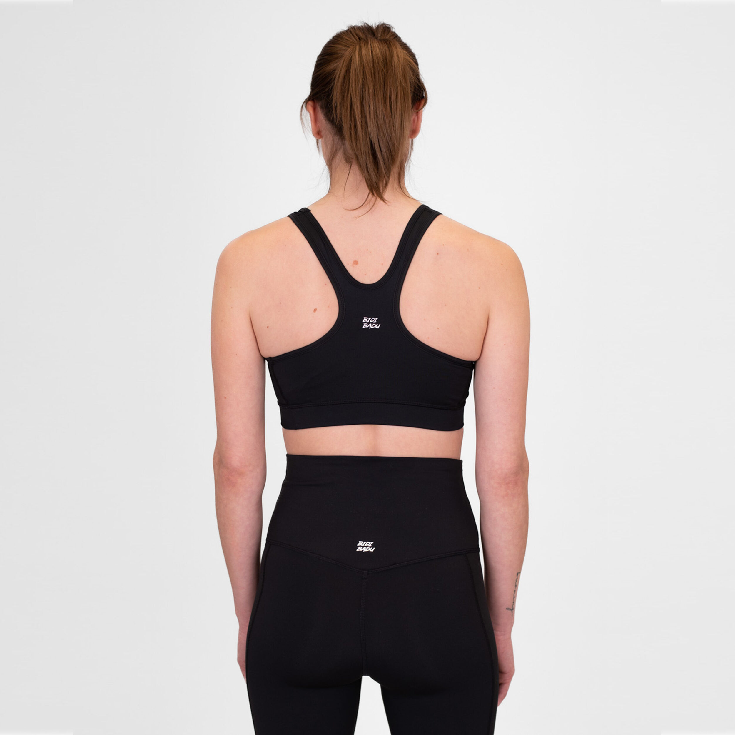 Crew Medium Support Sport-BH Damen - Schwarz