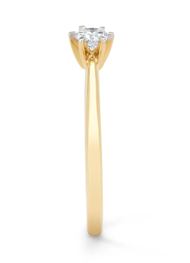 Diamond Point Gold ring, 0.20 ct diamond, Starlight