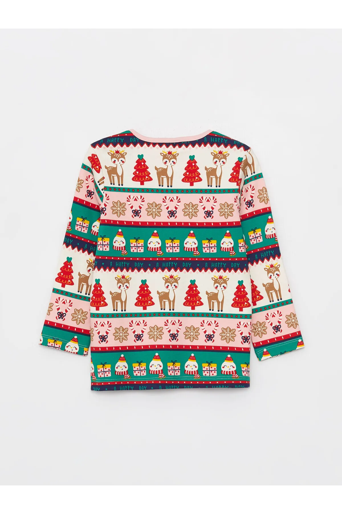 LC Waikiki  Langarm-Pyjama-Set für Babys mit Rundhalsausschnitt und Neujahrsmotiv