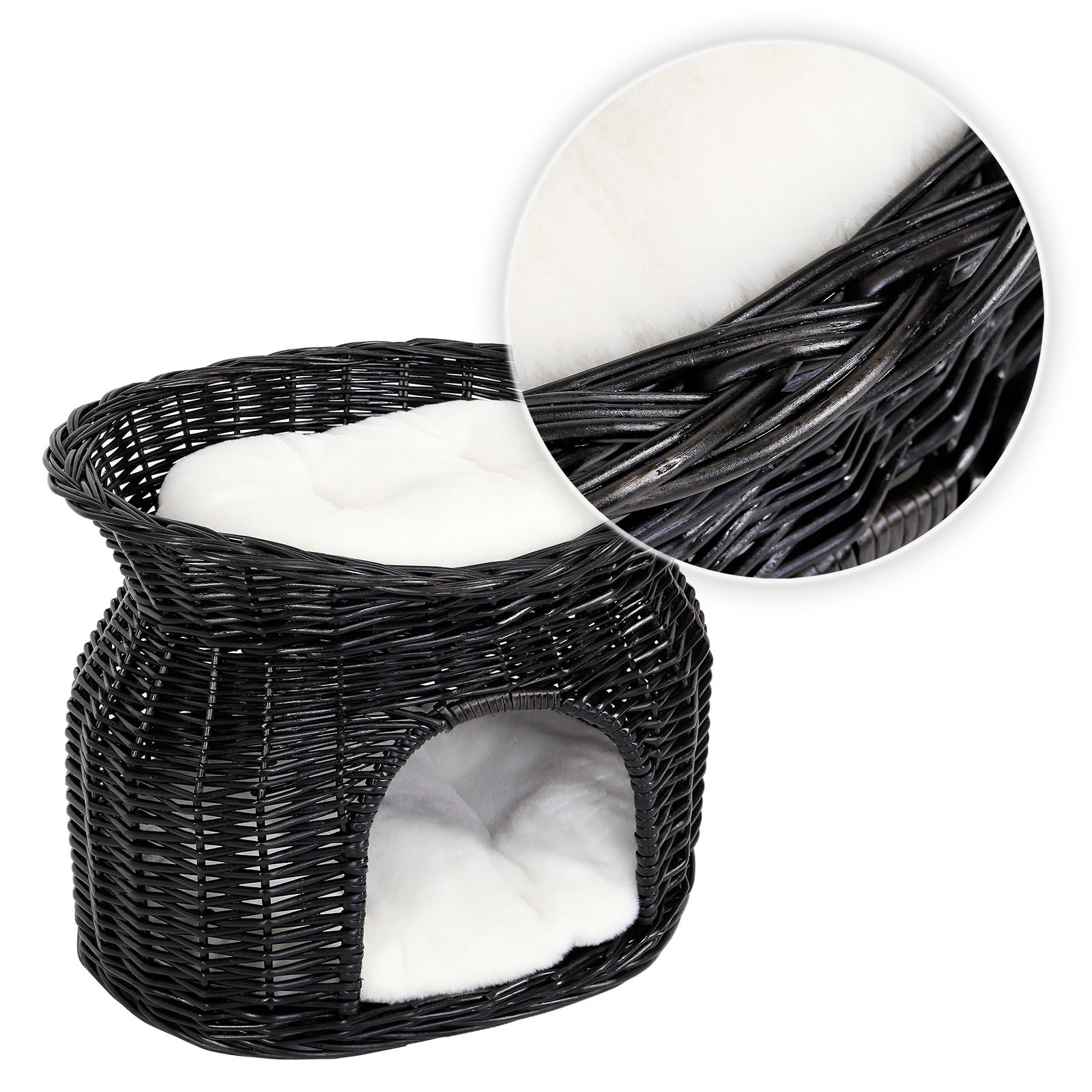 Lionto Katzenbetten & Katzensofas Lionto Weidenkorb für Katze schwarz