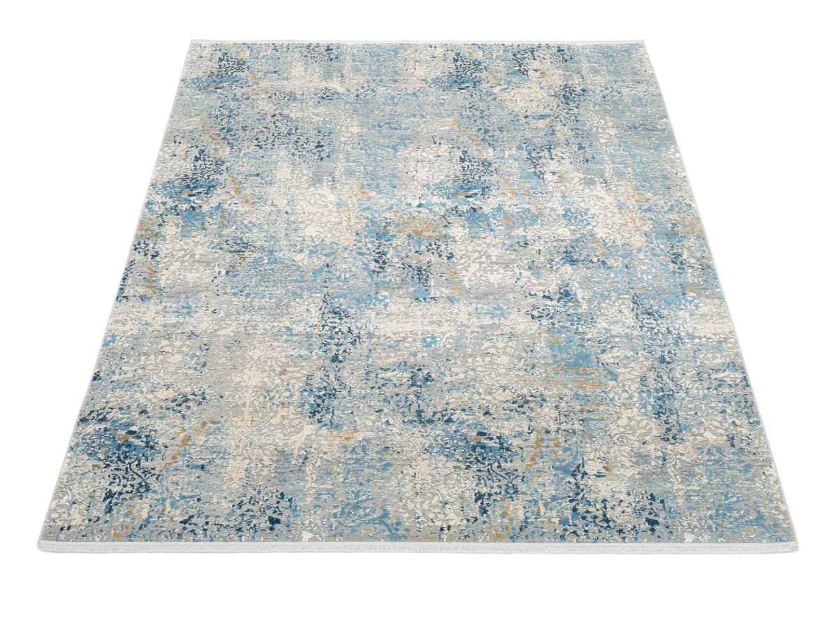 Interliving Webteppich L-8700 Grau Blau 67 x 130 cm