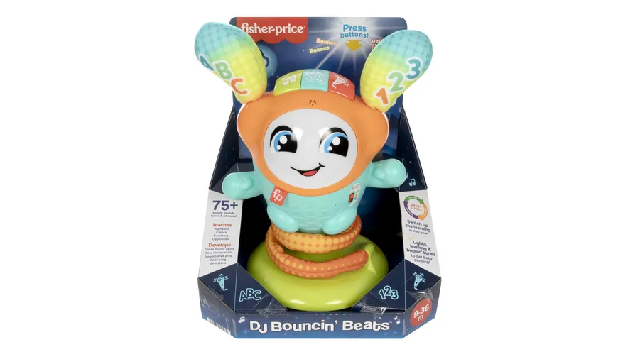 Fisher-Price DJ Hüpfi Lernspielzeug für Kleinkinder, Musik & Geräusche