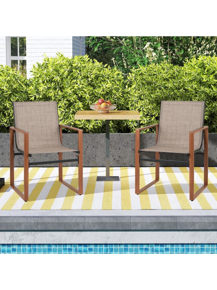 COSTWAY 2er Set Gartenstühle in Braun günstig kaufen onesize