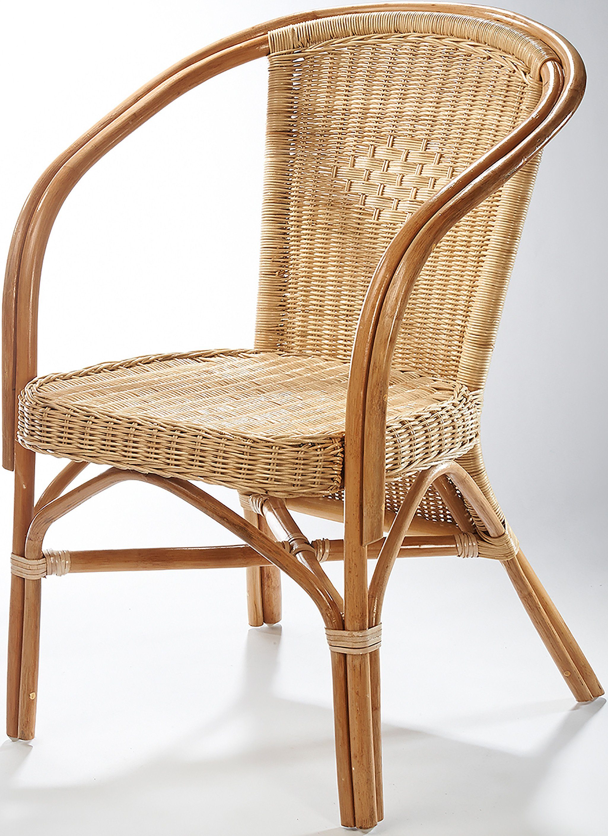 Kobolo Rattanstuhl Rattansessel Stuhl VALENCIA naturfarben (aus Rattan)