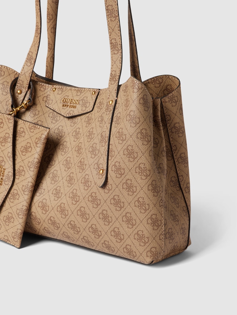 Shopper mit Allover-Logo Modell 'BRENTON' in sand