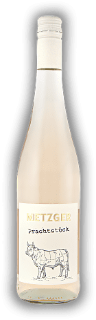 Metzger, Prachtstück Blanc de Noir, Spätburgunder, Qualitätswein b. A., trocken, 2021, Pfalz  Metzger, Prachtstück Blanc de Noir, Spätburgunder, Qualitätswein b. A., trocken, 2021, Pfalz  Diese quicklebendige Spezialität  - ein Weißwein aus roten Tra