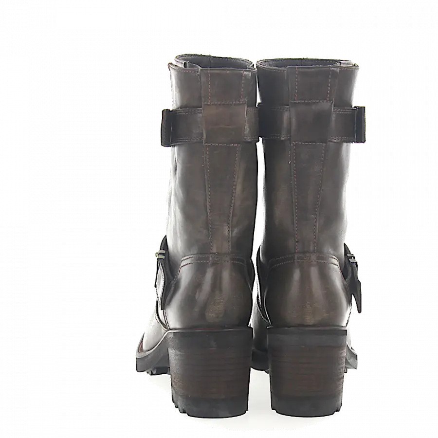 ROSS B. - Stiefel Zierschnalle beige olive - grau