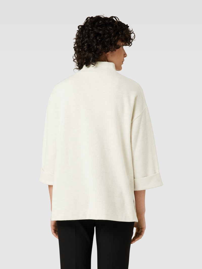 Sweatshirt mit Stehkragen Modell 'Ally' in ecru meliert