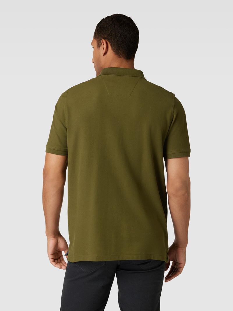 Poloshirt aus Baumwolle mit Label-Detail in olivgrün