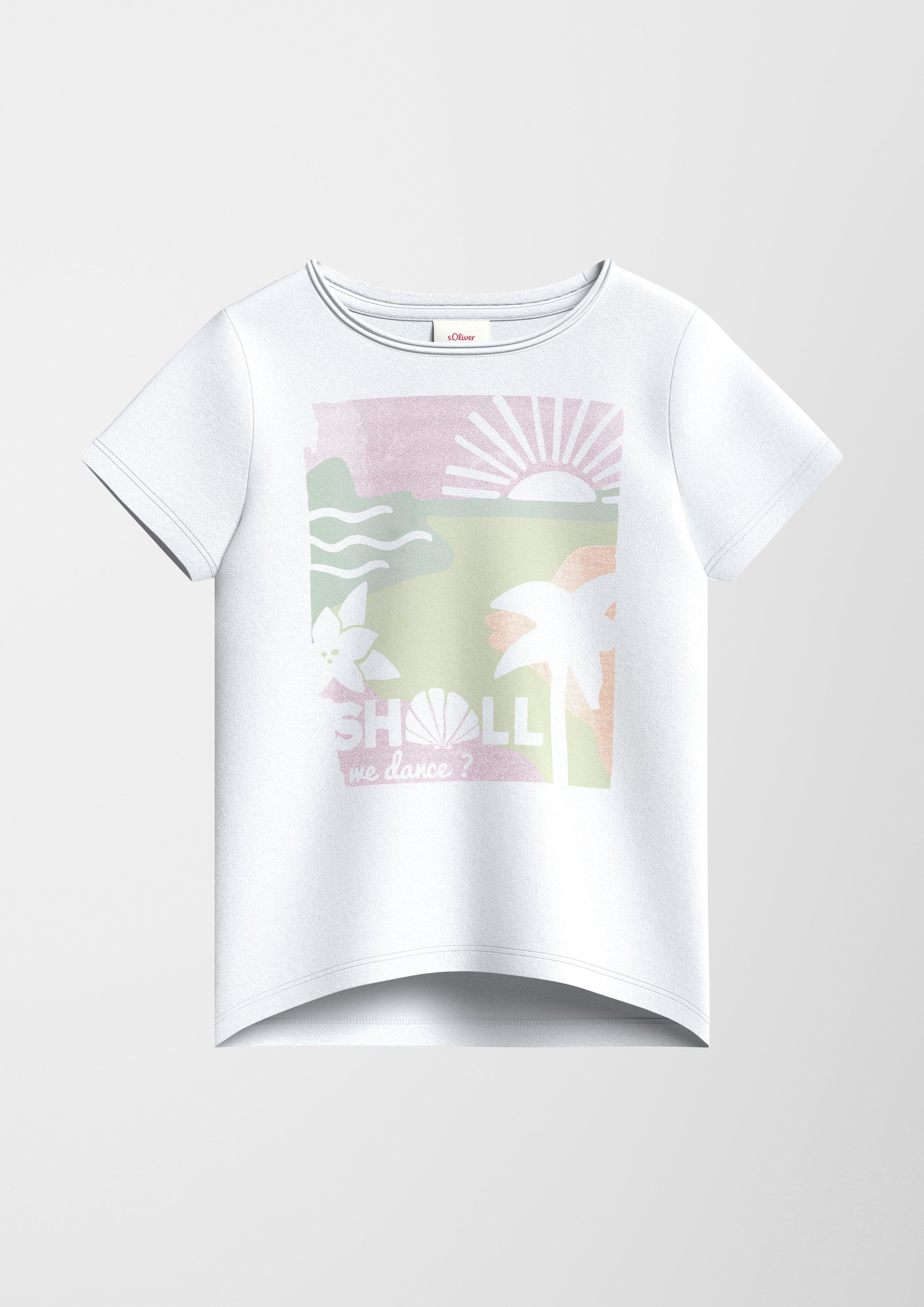 Baumwollshirt mit Glitzerprint  2131420-0100