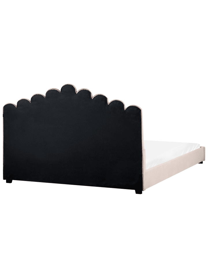 Beliani Doppelbett VINCENNES in Beige/Schwarz - (W) 185 x (H) 124 x (L) 213 cm günstig kaufen onesize