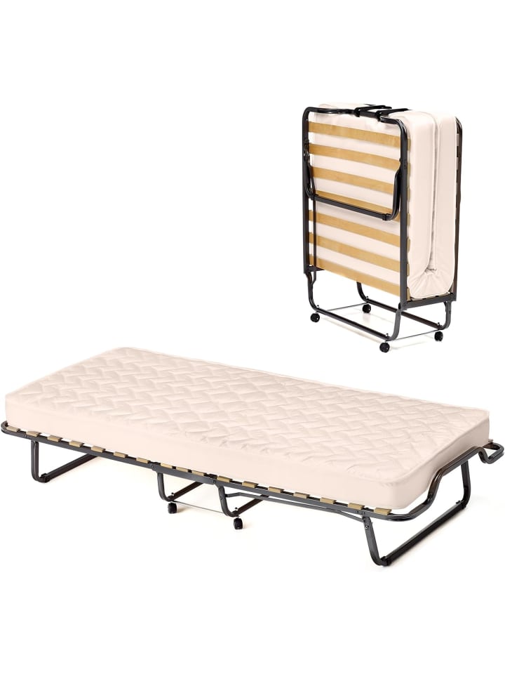 COSTWAY Gästebett Klappbar mit Matratze 90x200cm in Beige günstig kaufen onesize