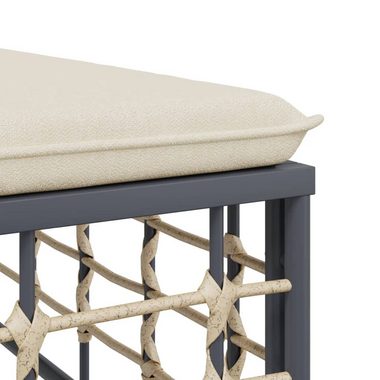 vidaXL Loungesofa Gartenhocker mit Beige Kissen Poly Rattan, 1 Teile