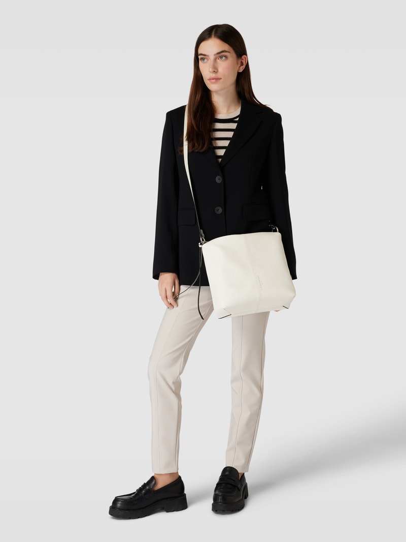 Hobo Bag aus Leder mit Label-Detail Modell 'AISSA' in ecru