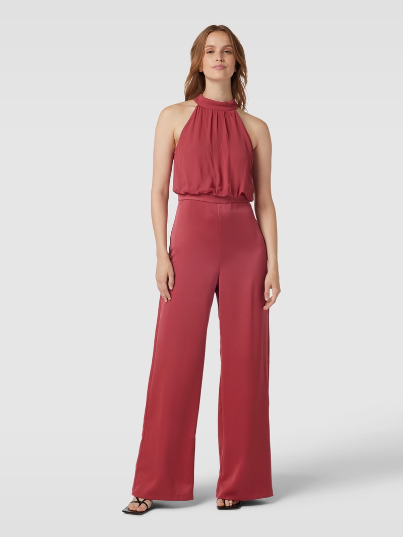 Jumpsuit mit Neckholder Modell 'FARSETTO' in dunkelrot