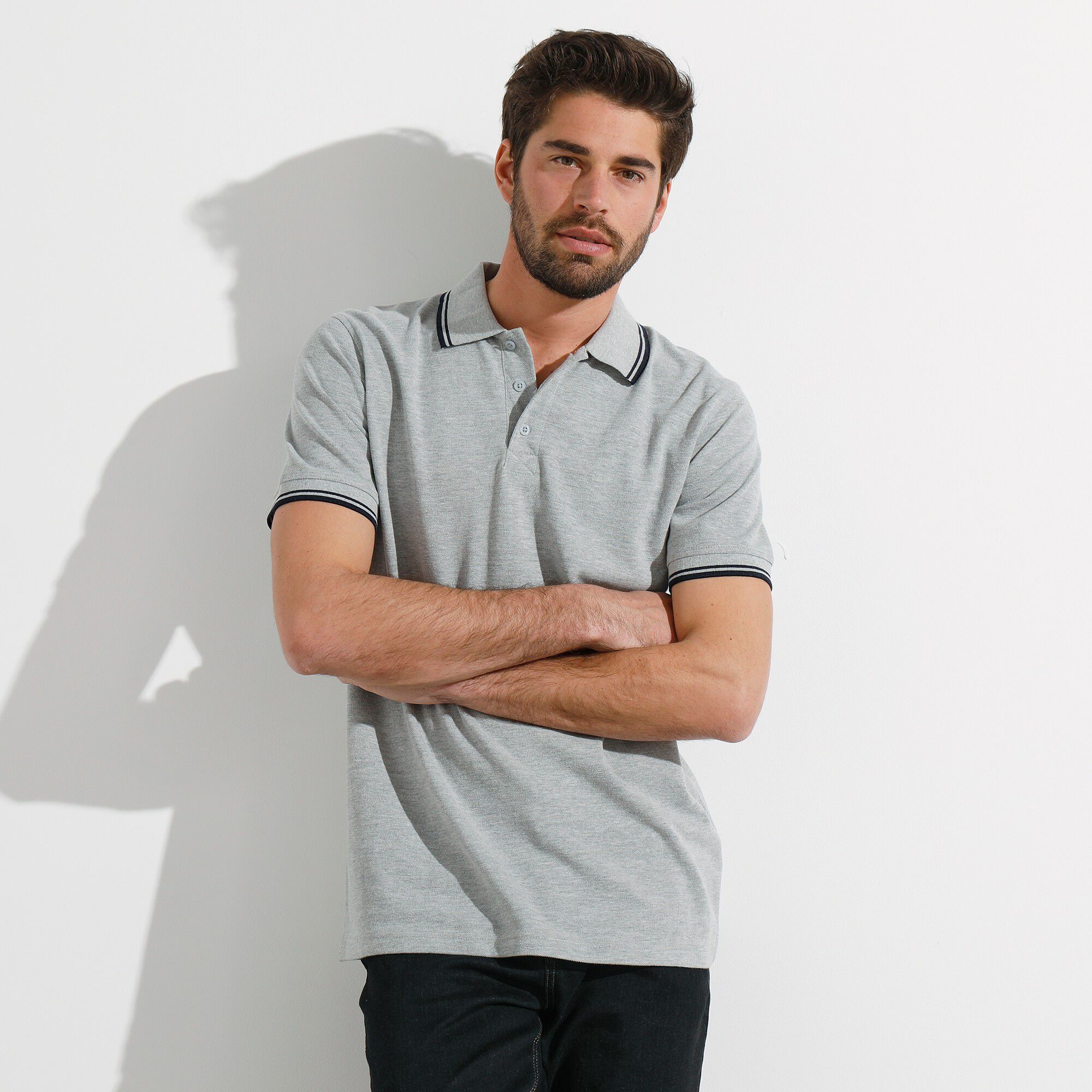 Polo uni maille piquée manches courtes