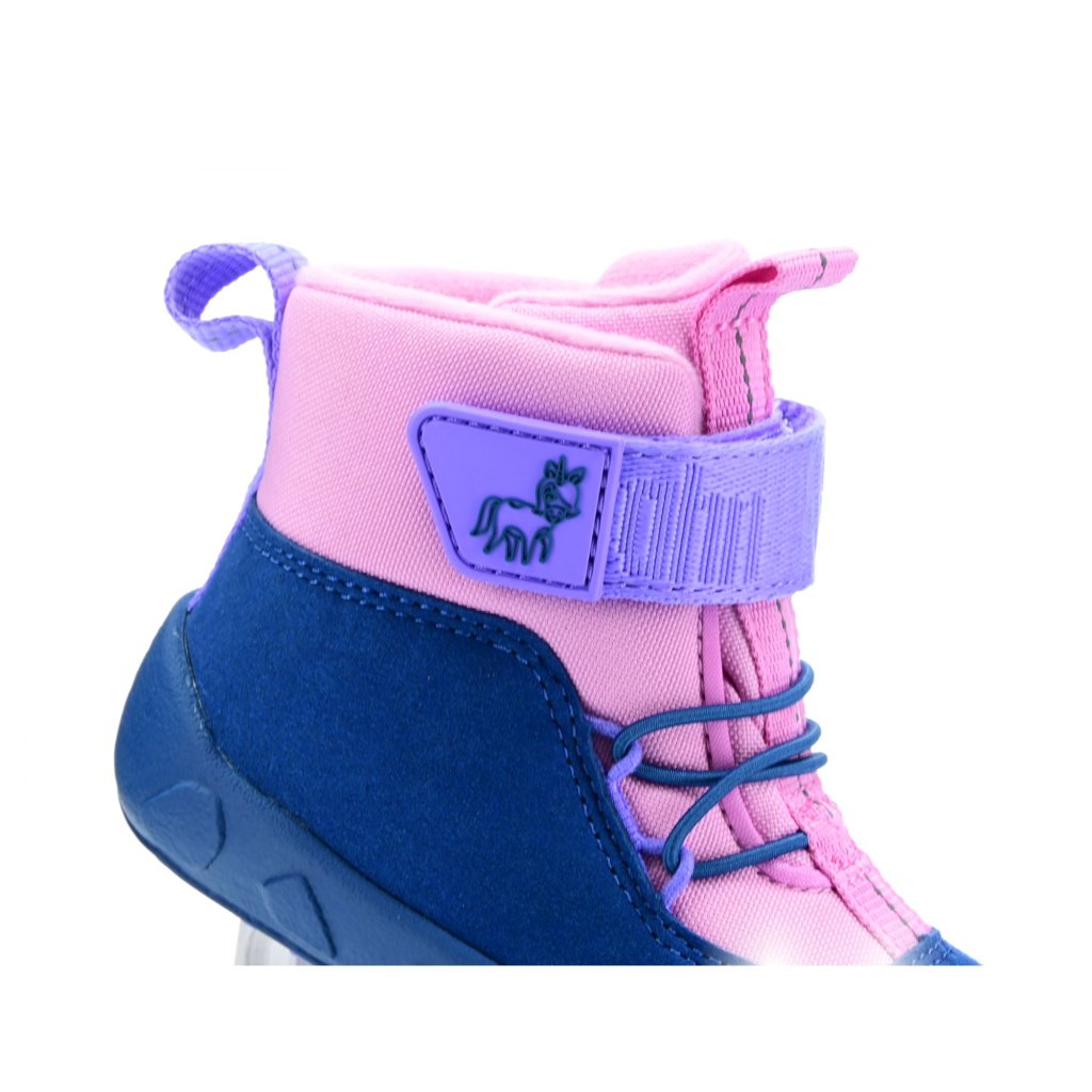 Affenzahn Lauflerner Vegan Warmy Einhorn Blau-Pink Winterbarfußschuhe