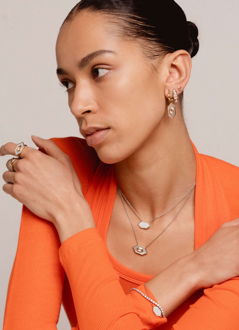 TI SENTO - Milano Silver necklace with cubic zirconia and mother-of-pearl 34040ZY