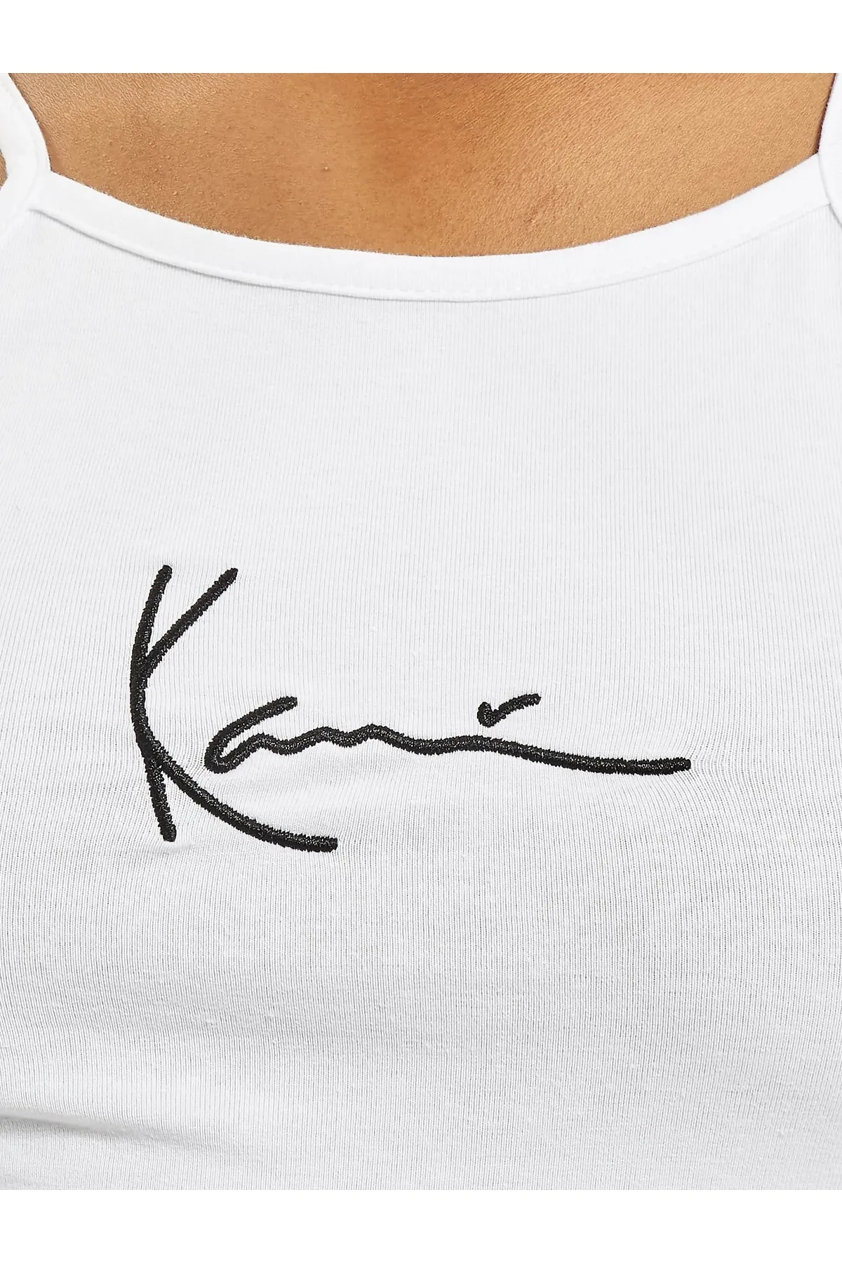 KARL KANI  Damen KKWQ22001WHT Small Signature Tape Top