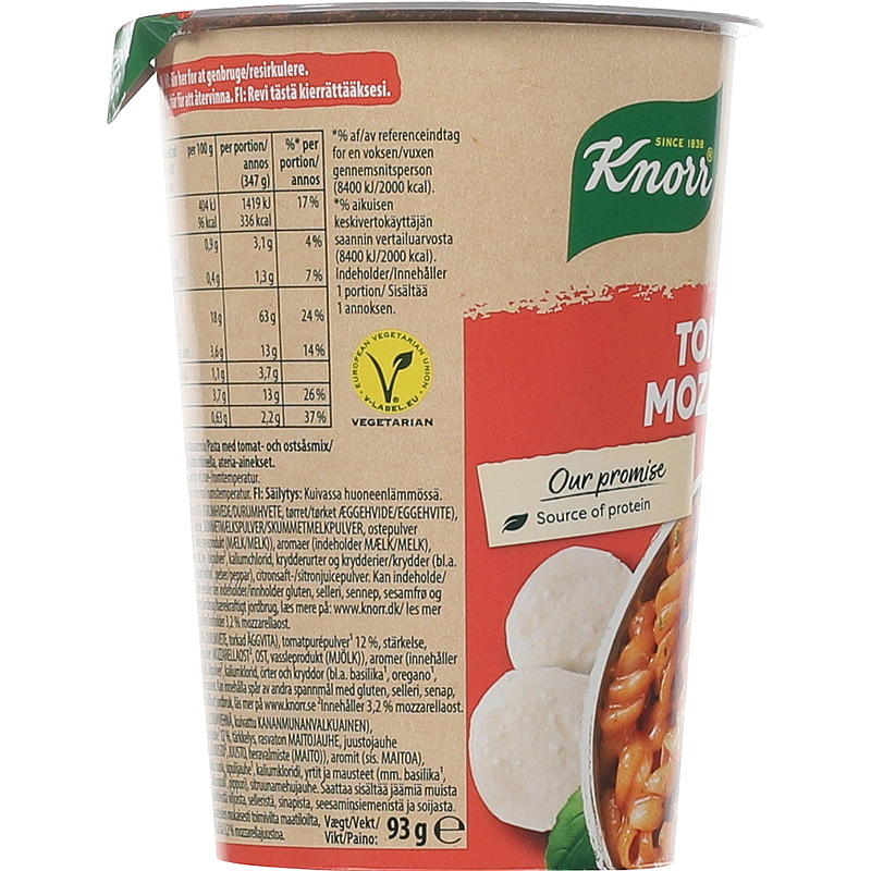 Knorr Tomat & mozzarella big snack pot 93 g Knorr