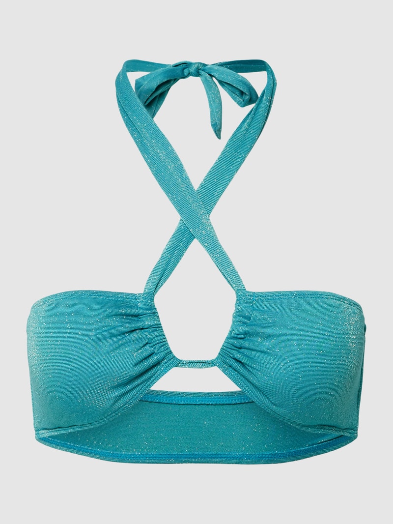 Bikini-Oberteil mit Schnürung in türkis