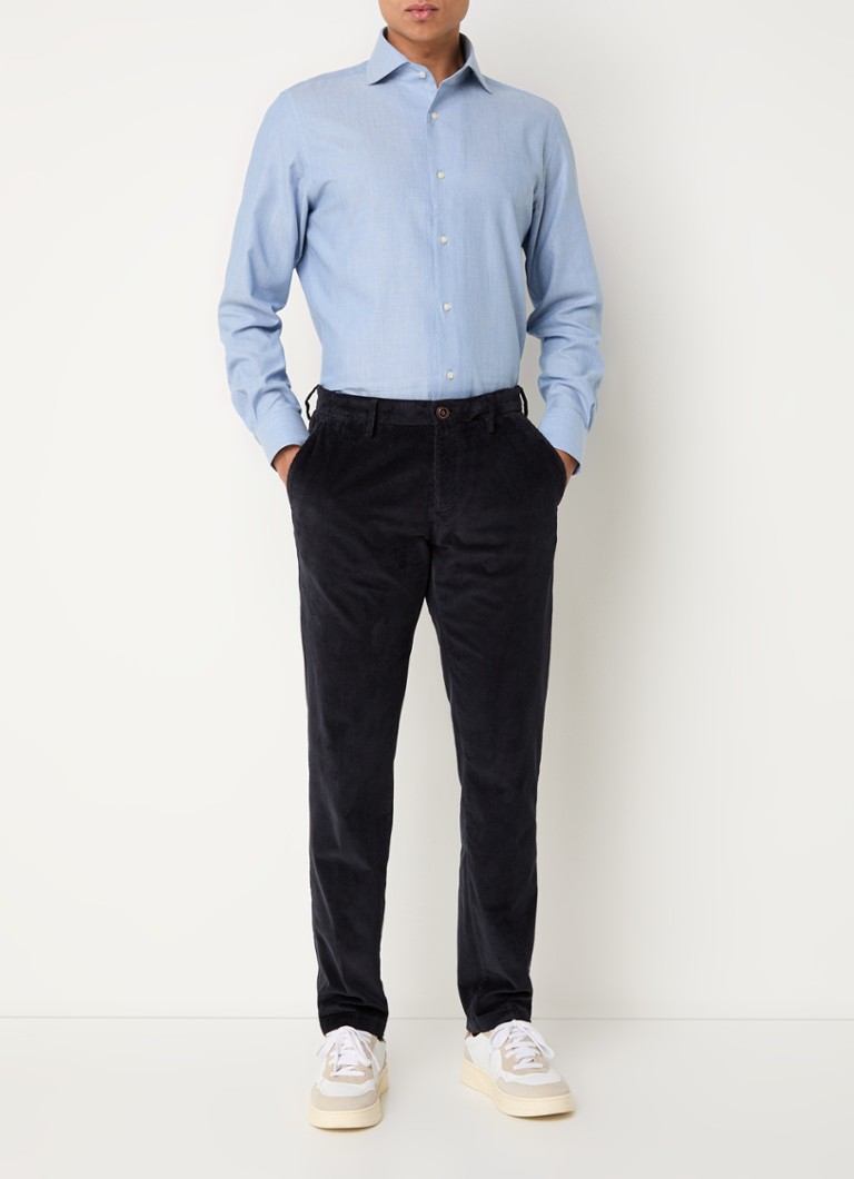 Pantaloni chino din catifea reiată, cu croială dreaptă și buzunare laterale, Boggi Milano