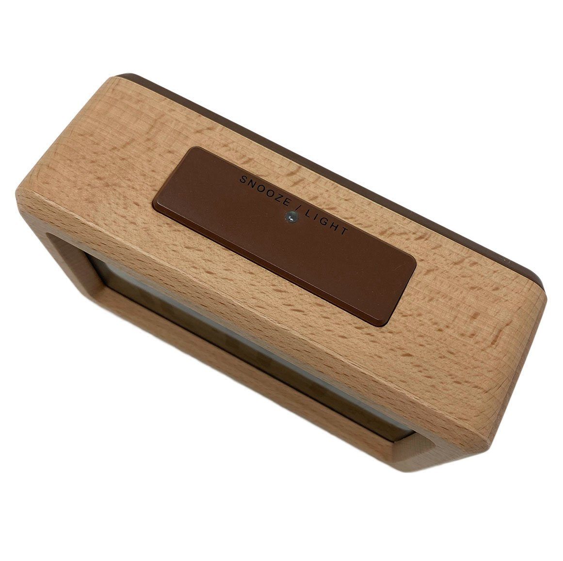 mixed 24 Wecker Wecker in Bambus / Holz Optik mit Lichtsensor und Schlummerfunktion großes Display große Zahlen