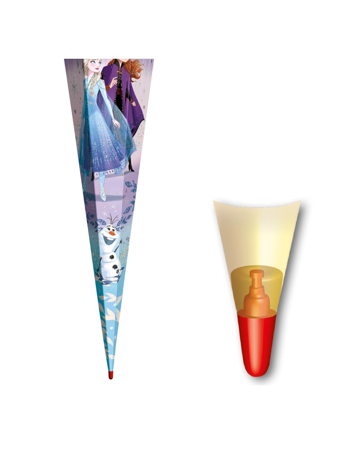 ROTH Schultüte groß Disney Frozen 85 cm, Glitter Glitzerborte in Lila günstig kaufen onesize
