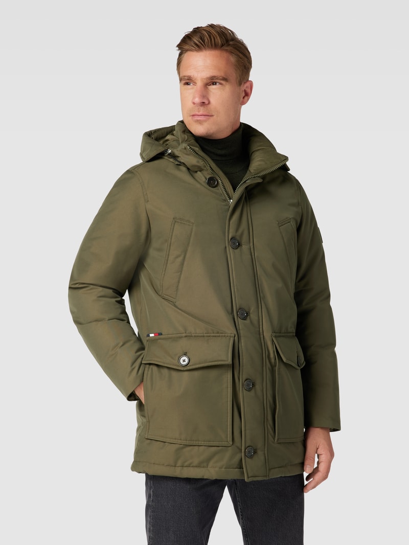 Parka mit abnehmbarer Kapuze Modell 'ROCKIE' in olivgrün