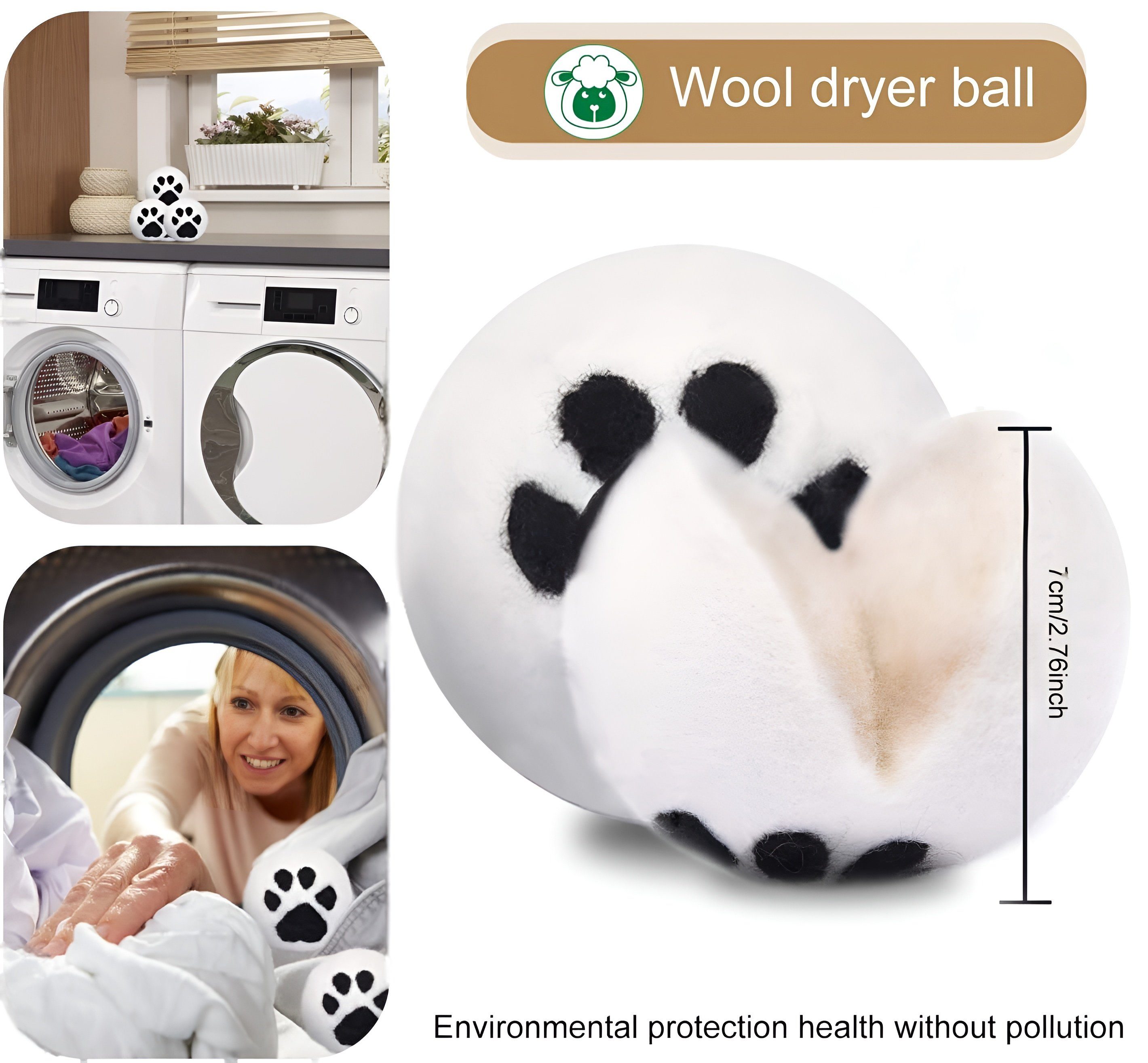 CULTZEN Trocknerball 6x Öko Wäschebälle Trocknerbälle Premium Schafwolle für Wäschetrockner (XL Set, 6-St., 100% hypoallergene Schafwolle), Biologischer Weichspüler Laundry & More