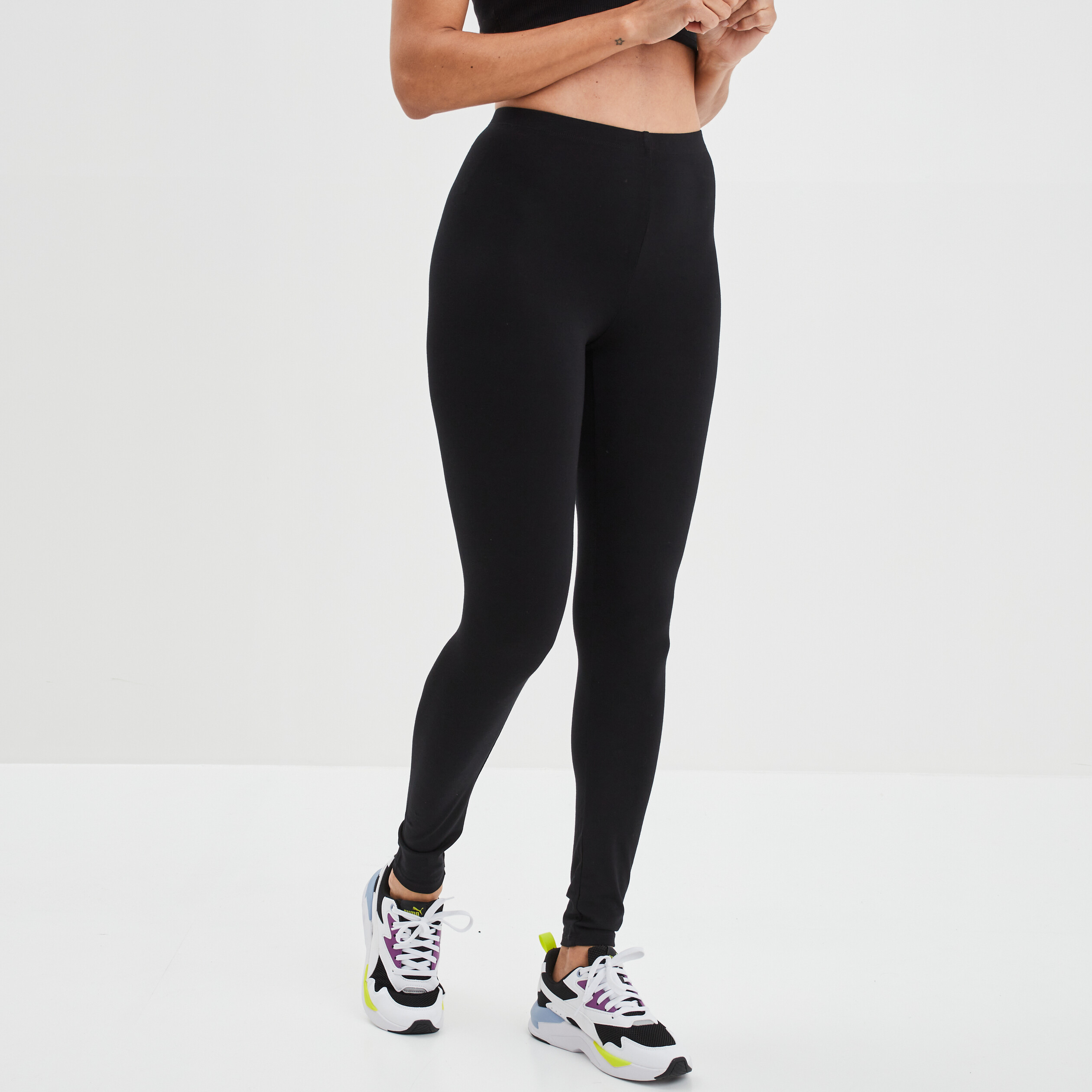 Legging taille élastiquée noir femme | La Halle