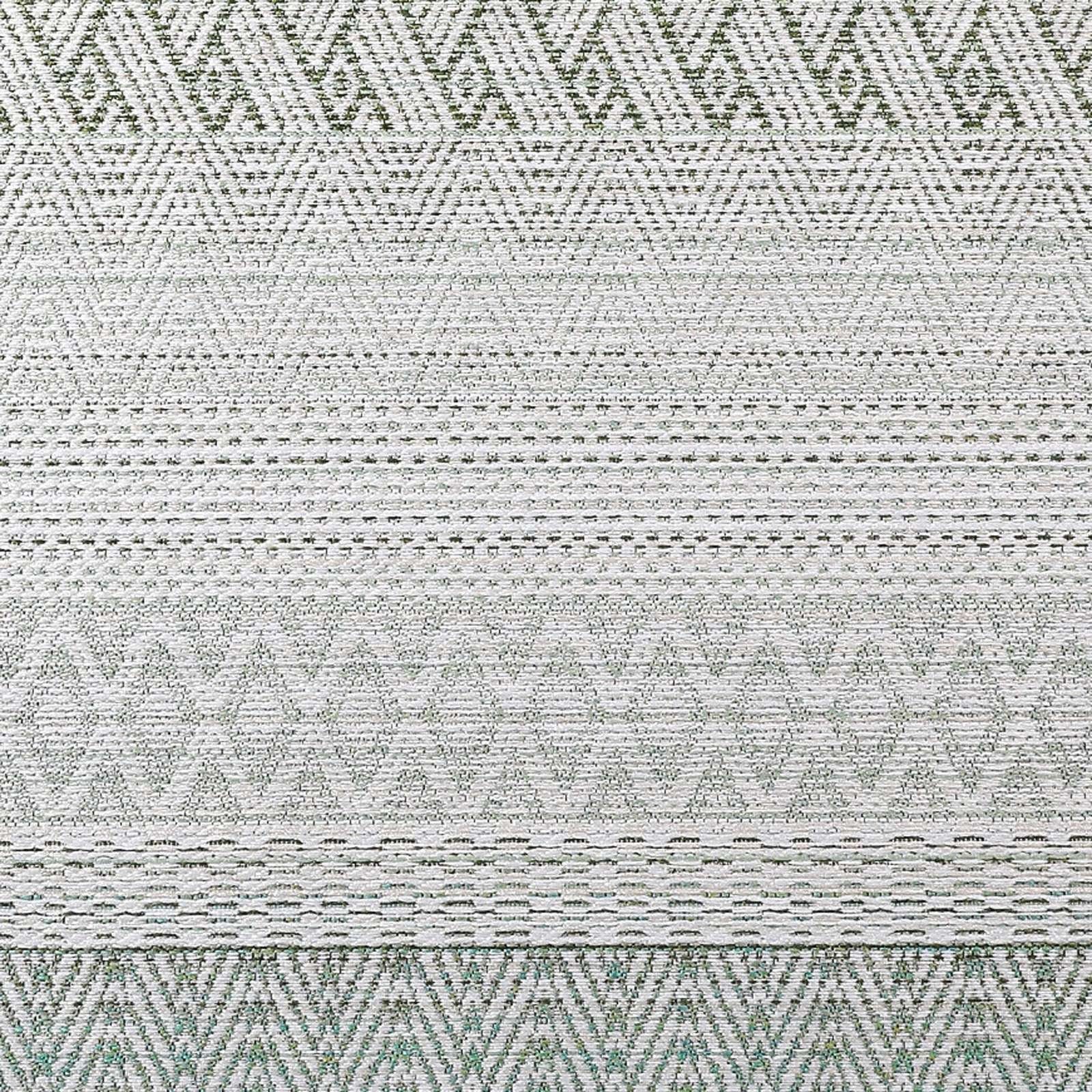 Teppich In & Outdoor Teppich Brandon 98003 Ethno, TaraCarpet, rechteckig, Höhe: 6 mm, sisal optik grün Wohnzimmer Terrasse Garten Balkon Küche 80x150 cm