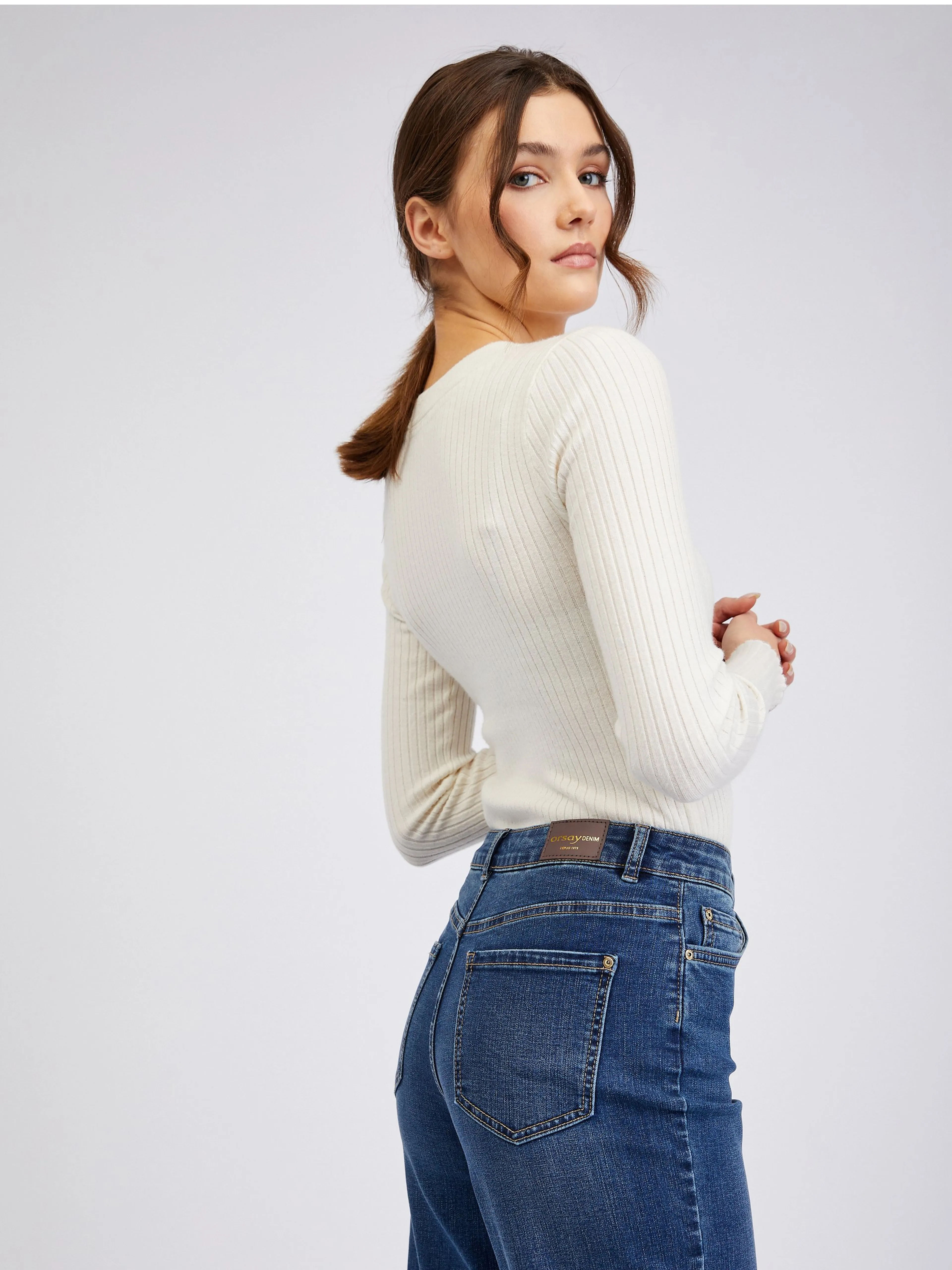 Dunkelblaue Cropped Mom Fit Damenjeans ORSAY