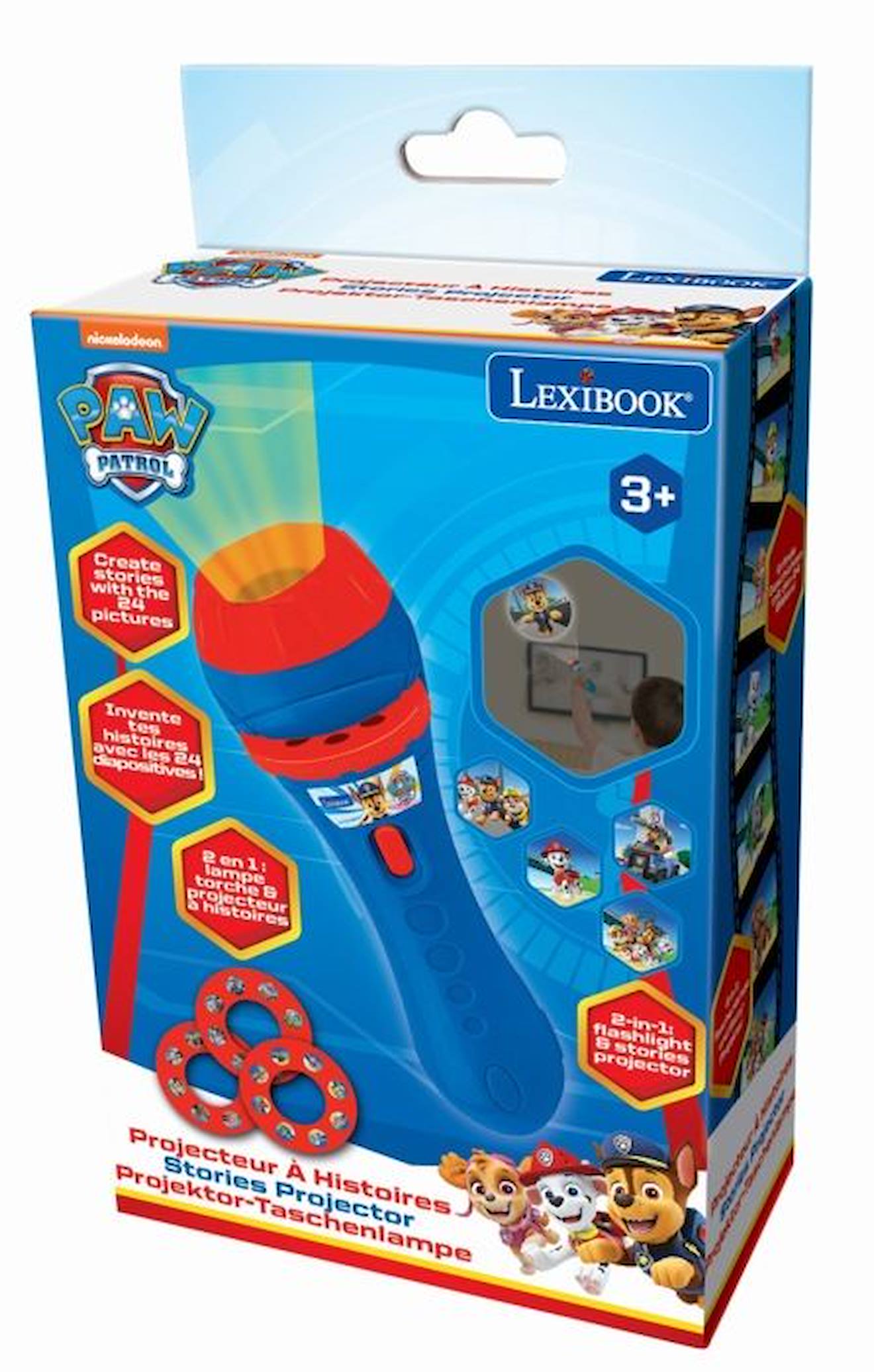 Projecteur à histoires et lampe torche Pat’ Patrouille bleu