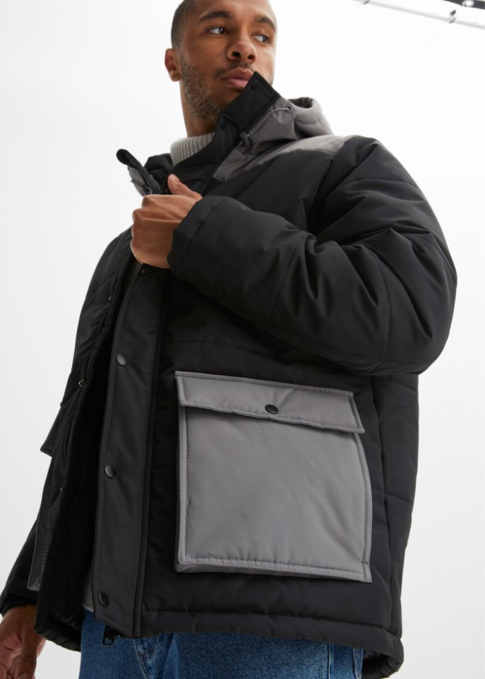 Steppjacke mit Kapuze und recyceltem Polyester