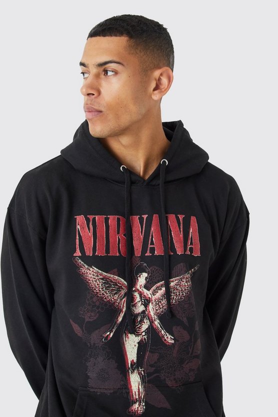 Oversize Hoodie mit Nirvana-Print